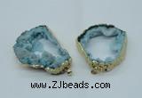 NGP1424 30*45mm - 45*55mm freeform plated druzy agate pendants