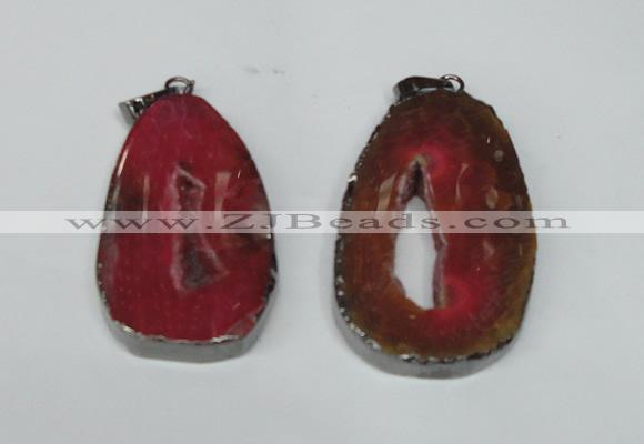 NGP1486 30*45mm - 40*50mm freeform plated druzy agate pendants