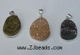 NGP1512 20*30mm - 25*35mm freeform plated druzy agate pendants