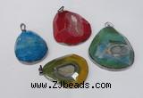 NGP1534 40*50mm - 50*60mm freeform druzy agate pendants