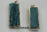 NGP1557 16*35mm - 18*40mm rectangle druzy agate pendants