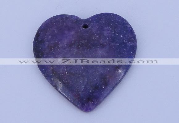 NGP159 2pcs 40*40mm heart kunzite gemstone pendants jewelry