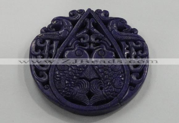 NGP1631 65*65mm Carved dyed natural hetian jade pendants wholesale