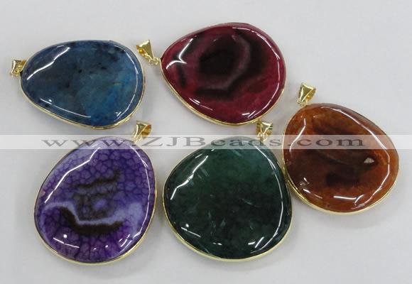 NGP1663 40*50mm - 45*55mm freeform agate gemstone pendants