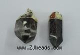 NGP1766 15*35mm - 25*40mm faceted nuggets green phantom quartz pendants