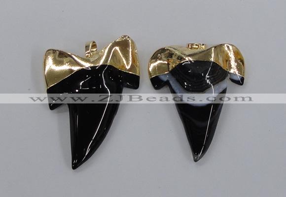 NGP1779 35*45mm - 38*55mm teeth-shaped agate gemstone pendants