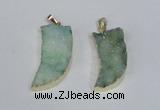 NGP1785 15*35mm - 20*45mm oxhorn druzy agate gemstone pendants