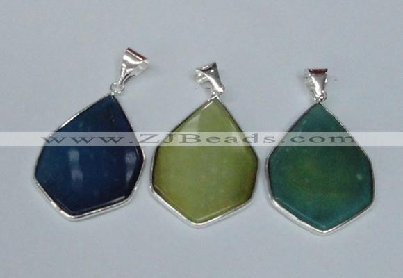 NGP1793 25*40mm freeform agate gemstone pendants wholesale