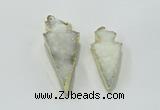 NGP1811 22*40mm - 28*48mm arrowhead druzy agate gemstone pendants