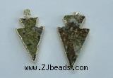 NGP1817 18*38mm - 28*45mm arrowhead druzy agate gemstone pendants