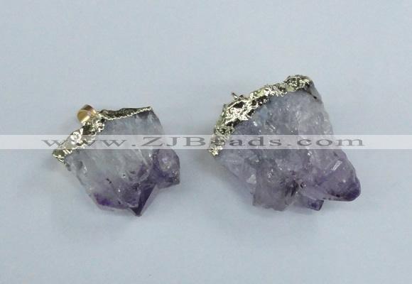 NGP1859 20*25mm - 30*40mm nuggets druzy amethyst pendants