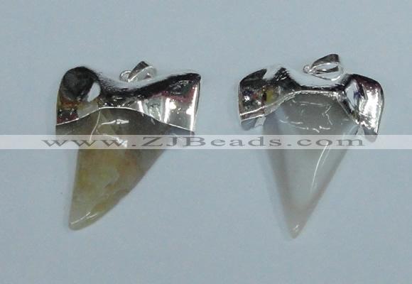 NGP1888 35*45mm - 38*55mm teeth-shaped agate gemstone pendants