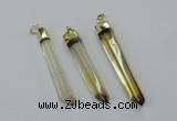 NGP1932 10*55mm - 12*65mm stick lemon quartz pendants wholesale