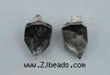 NGP1937 18*35mm - 20*40mm faceted nuggets smoky quartz pendants