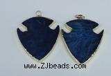 NGP1964 47*57mm arrowhead agate gemstone pendants wholesale