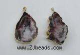 NGP1969 25*40mm - 30*50mm freeform druzy agate gemstone pendants