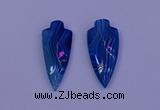 NGP2054 15*40mm - 18*45mm arrowhead striped agate pendants