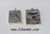 NGP2249 30*40mm - 40*45mm rectangle druzy agate gemstone pendants