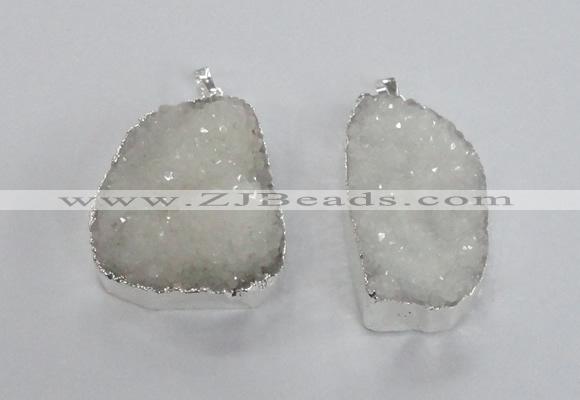 NGP2362 25*40mm - 35*45mm freefrom druzy agate pendants