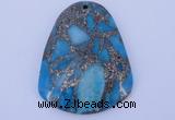 NGP238 37*47mm dyed golden turquoise & pyrite gemstone pendants