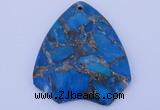 NGP239 39*45mm dyed golden turquoise & pyrite gemstone pendants