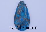 NGP240 30*60mm dyed golden turquoise & pyrite gemstone pendants