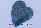 NGP241 39*47mm dyed golden turquoise & pyrite gemstone pendants