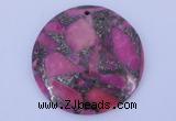 NGP243 7*40mm dyed golden turquoise & pyrite gemstone pendants