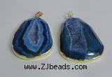 NGP2435 30*40mm - 40*45mm freeform druzy agate pendants wholesale