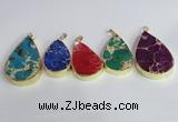 NGP2460 20*30mm - 30*35mm flat teardrop sea sediment jasper pendants