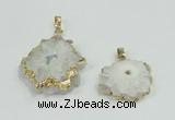 NGP2505 18*25mm - 30*40mm freeform druzy agate pendants