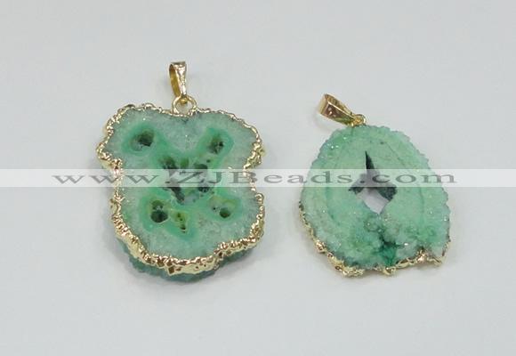 NGP2509 18*25mm - 30*40mm freeform druzy agate pendants