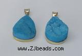 NGP2565 22*30mm teardrop druzy agate gemstone pendants