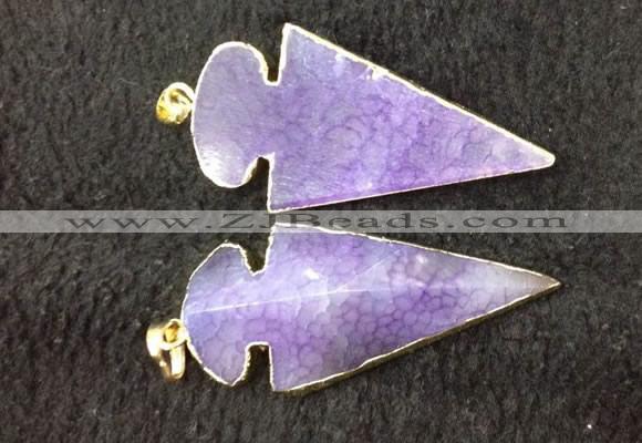 NGP2656 24*53mm - 26*55mm arrowhead agate pendants wholesale