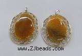 NGP2755 50*60mm oval agate gemstone pendants wholesale