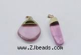 NGP2796 15*30mm - 25*35mm freeform crystal glass pendants wholesale