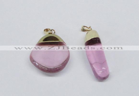 NGP2796 15*30mm - 25*35mm freeform crystal glass pendants wholesale