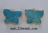 NGP2874 40*50mm - 45*55mm butterfly druzy agate pendants wholesale