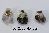 NGP2958 18*25mm - 20*35mm freeform mixed quartz pendants