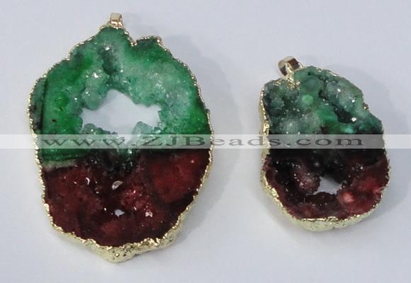 NGP3035 30*45mm – 40*60mm freeform druzy agate pendants