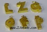 NGP3071 20*25mm - 25*30mm letter druzy agate pendants wholesale