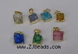 NGP3091 10*12mm - 12*14mm freeform druzy agate pendants wholesale