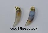 NGP3109 10*40mm - 12*45mm oxhorn montana agate pendants wholeasle