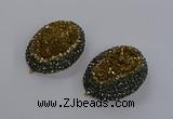 NGP3346 35*45mm oval druzy agate gemstone pendants wholesale