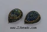 NGP3351 35*45mm teardrop druzy agate gemstone pendants wholesale