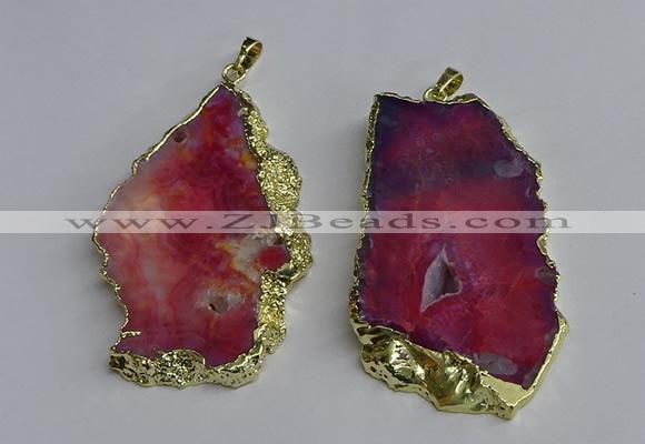 NGP3397 40*45mm - 45*60mm freeform druzy agate pendants