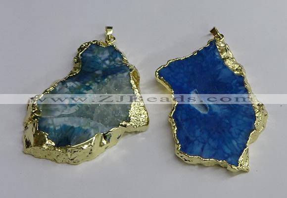 NGP3398 40*45mm - 45*60mm freeform druzy agate pendants