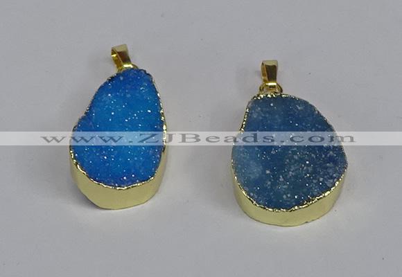 NGP3478 18*25mm - 20*30mm freeform druzy agate gemstone pendants