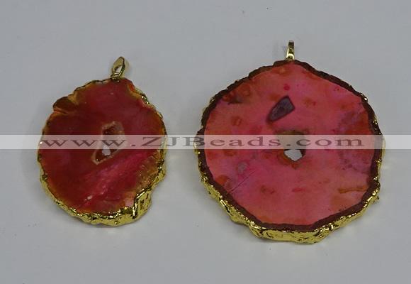 NGP3485 40*50mm - 50*65mm freeform druzy agate gemstone pendants