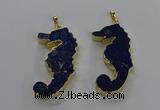 NGP3560 22*58mm - 25*55mm seahorse lapis lazuli pendants